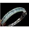 Image 2 : Natural Swiss Blue Topaz 5x4 MM & Emerald Bangle