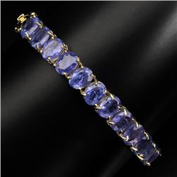 Natural  8x6mm Top Rich Blue Violet Tanzanite Bangle