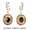 Image 1 : Natural Handmade Rainbow Black Opal & Red Ruby Earrings