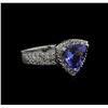 Image 1 : 1.96 ctw Tanzanite and Diamond Ring - 14KT White Gold