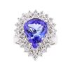 Image 2 : 5.10 ctw Tanzanite and Diamond Ring - 14KT White Gold