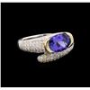 14KT Two-Tone Gold 1.99 ctw Tanzanite and Diamond Ring