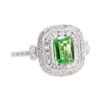 Image 1 : 1.21 ctw Tsavorite and Diamond Ring - Platinum