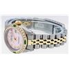 Image 3 : Rolex Ladies 2 Tone Pink Mother Of Pearl Roman & Emerald Datejust Wristwatch