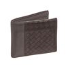 Bottega Veneta Black Gray Leather Mens Woven Bifold Wallet