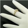 Image 7 : 14k Yellow Gold Petite 0.42 ctw Round Diamond Engagement Ring w/ Channel Accents