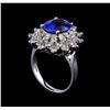 Image 4 : 4.01 ctw Tanzanite and Diamond Ring - 14KT White Gold