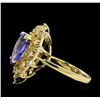 Image 3 : 3.20 ctw Tanzanite and Diamond Ring - 14KT Yellow Gold