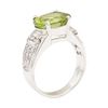 Image 4 : 4.80 ctw Green Tourmaline And Diamond Ring - 14KT White Gold