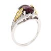 Image 4 : 4.11 ctw Red Spinel And Diamond Ring - 18KT White And Yellow Gold