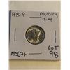 Image 1 : Rare 1945 P Silver Mercury Dime in MS67+ High Grade