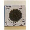 Image 1 : Rare 1878 Norway 5 Ore XF to AU High Grade KM 349