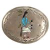 Image 1 : Zuni Belt Buckle - "RB"