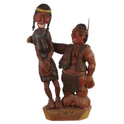 Original Wood Carving - M. Frack (20th Century)