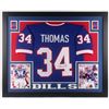 Image 1 : Thurman Thomas Signed Buffalo Bills 24x30 Custom Framed Jersey Inscribed (JSA COA)