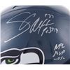 Image 2 : Shaun Alexander Signed Seahawks Full-Size Speed Helmet Inscribed "MVP -05-" (Beckett COA)