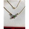 Image 2 : EMERALD, GARNET & RUBY'S 14K YELLOW GOLD NECKLACE