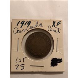 1919 Canada Large Cent Extra Fine High Grade