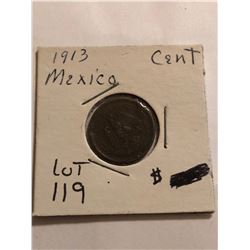 1913 Mexico 1 Cent Nice Early Coin