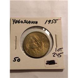 1955 Yugoslavia 50 Dollars Coin in High Grade