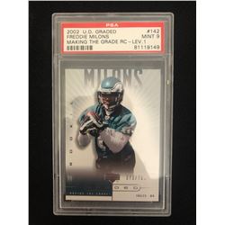 2002 U.D GRADED #142 FREDDIE MILONS MAKING THE GRADE RC - LEV. 1 (MINT 9)