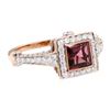 Image 1 : 2.56 ctw Rhodolite Garnet And Diamond Ring - 18KT Rose Gold