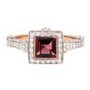 Image 2 : 2.56 ctw Rhodolite Garnet And Diamond Ring - 18KT Rose Gold
