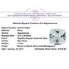 Image 1 : 3.78 ct.Natural Square Cushion Cut Aquamarine