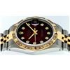 Image 8 : Rolex Mens 2 Tone 14K Red Vignette Pyramid Diamond 36MM Datejust Wristwatch