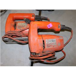 LOT OF 2 BLACK & DECKER ELECTRIC JIGSAWS