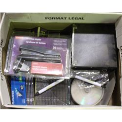 BOX OF NEW DVR DISCS AND MORE
