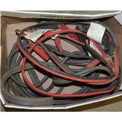 BOX OF VARIOUS LENGTH BOOSTER CABLES