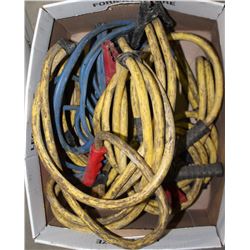 BOX OF VARIOUS LENGTH BOOSTER CABLES