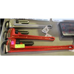 NEW LOT OF 3 PIPE WRENCHES