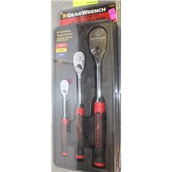 NEW GEAR WRENCH 3PC RATCHET SET
