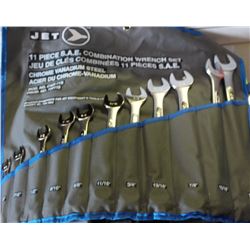 NEW JET 11PC SAE COMBINATION WRENCH SET