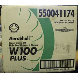 CASE OF 12 AEROSHELL PISTON ENGINE OIL W100 PLUS