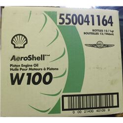 CASE OF 12 AEROSHELL PISTON ENGINE OIL W100