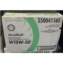 CASE OF 12 AEROSHELL PISTON ENGINE OIL W15W-50