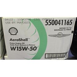 CASE OF 12 AEROSHELL PISTON ENGINE OIL W15W-50