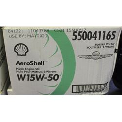 CASE OF 12 AEROSHELL PISTON ENGINE OIL W15W-50