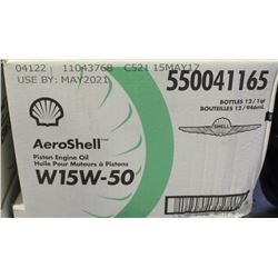 CASE OF 12 AEROSHELL PISTON ENGINE OIL W15W-50