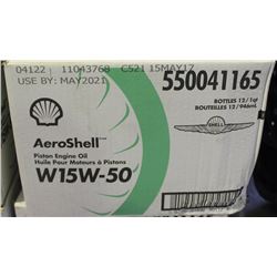 CASE OF 12 AEROSHELL PISTON ENGINE OIL W15W-50