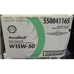 CASE OF 12 AEROSHELL PISTON ENGINE OIL W15W-50