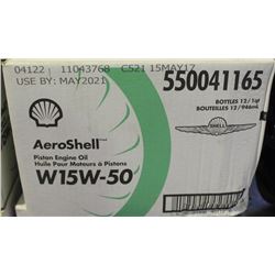 CASE OF 12 AEROSHELL PISTON ENGINE OIL W15W-50
