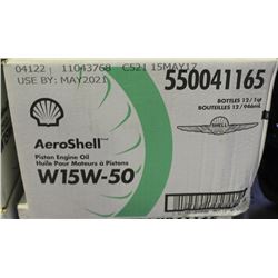 CASE OF 12 AEROSHELL PISTON ENGINE OIL W15W-50