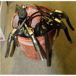 PAIL WITH 6 GREASE GUNS