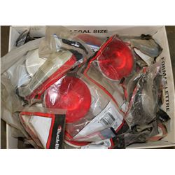 BOX OF VARIOUS NEW RED TRUCK/TRAILER LIGHTS
