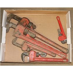 FLAT OF VARIOUS PIPE WRENCHES