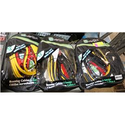 LOT OF 3 NEW BOOSTER CABLES, 4 GAUGE